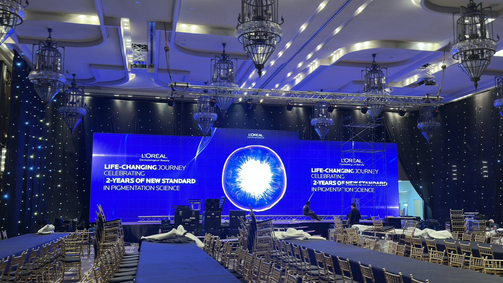 L’Oréal Dermatological Beauty LED display stage at Waldorf Astoria Bangkok